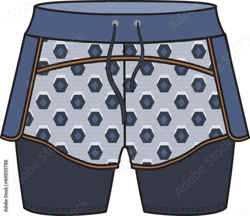 KIDS WEAR SPORTS SHORTS  WITH  LEGGING VECTOR SKETCH