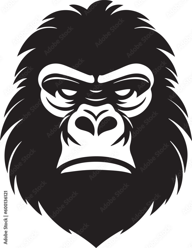 Fototapeta premium Gorilla head logo icon, gorilla face vector Illustration, on a isolated background, SVG