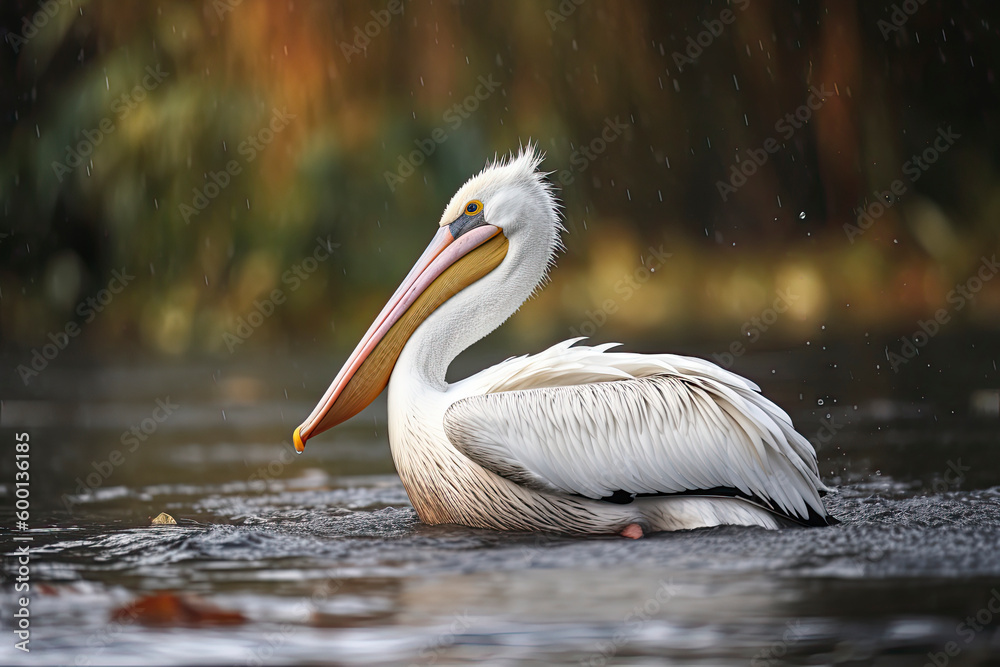Pelican (Pelecanus onocrotalus) in natural habitat Pelican (Pelecanus onocrotalus) in natural habitat