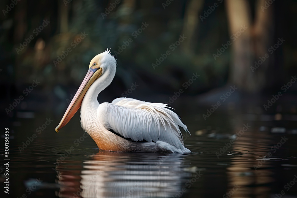 Pelican (Pelecanus onocrotalus) in natural habitat Pelican (Pelecanus onocrotalus) in natural habitat