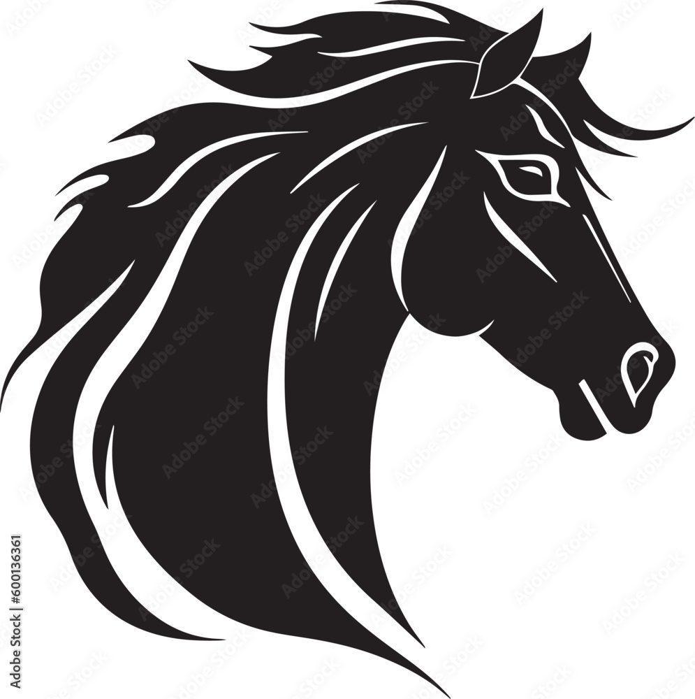 Horse head logo icon, horse face vector Illustration, on a isolated background, SVG Horse head logo icon, horse face vector Illustration, on a isolated background, SVG