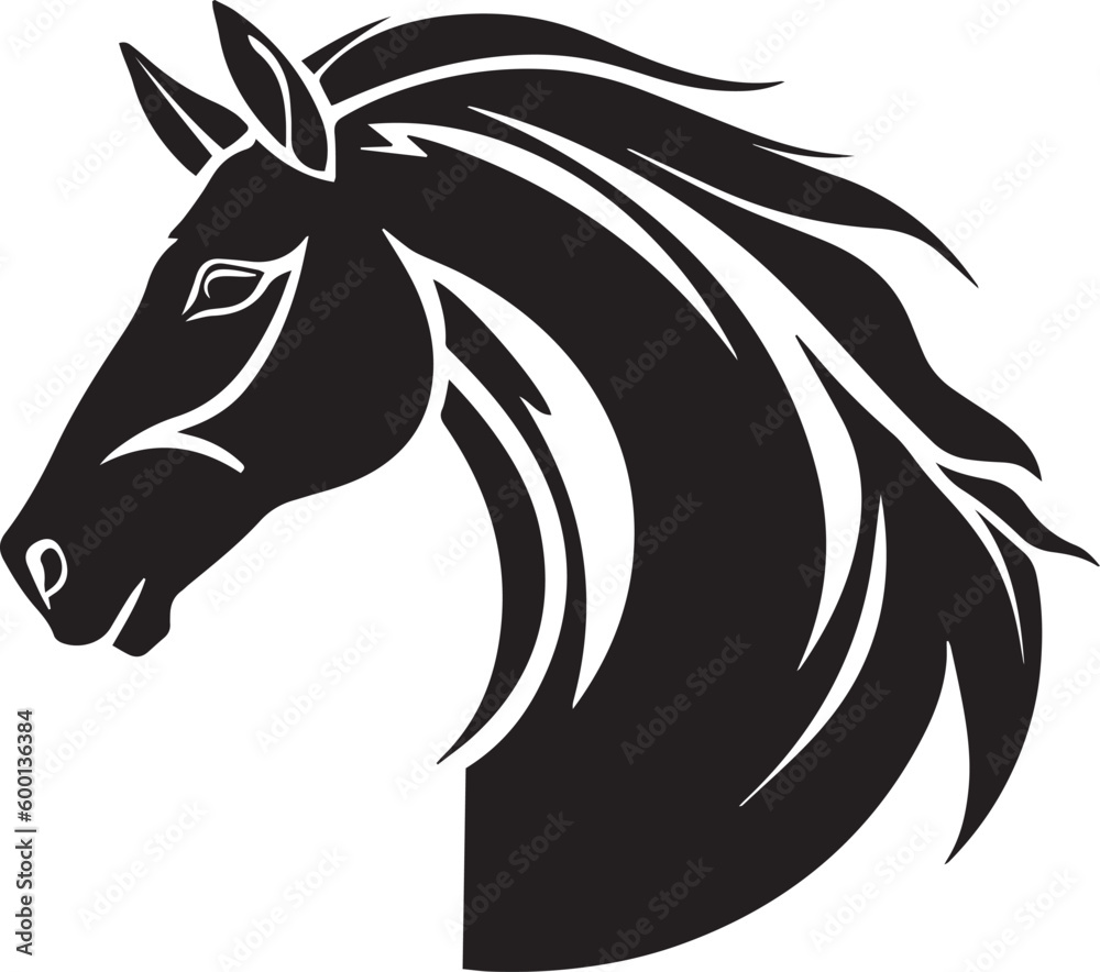 Fototapeta premium Horse head logo icon, horse face vector Illustration, on a isolated background, SVG