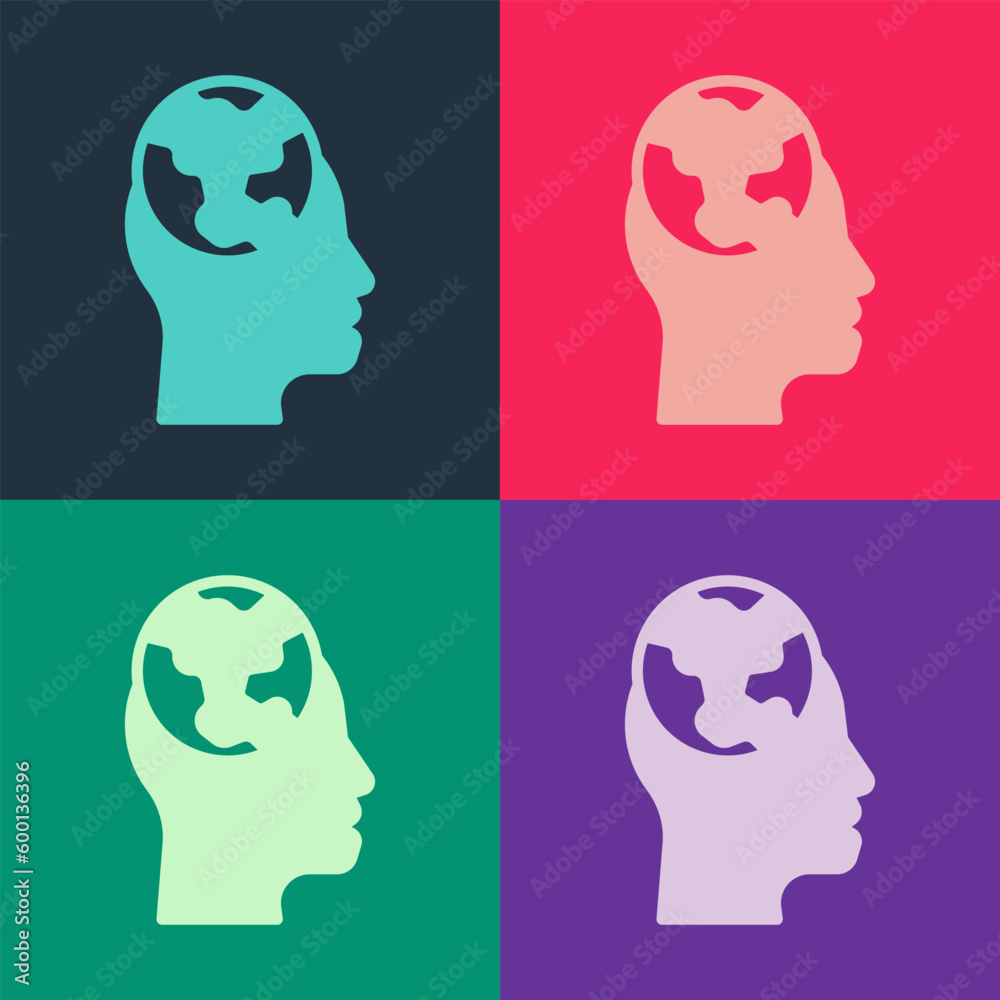 Pop art Learning foreign languages icon isolated on color background. Translation, language interpreter and communication. Vector