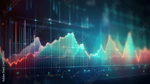 Abstract finance investing background with charts data and graphs, Generative AI
