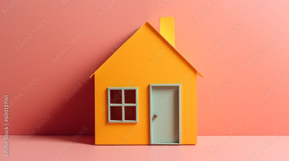 Mini house concept for real estate with copy space background, Generative AI Mini house concept for real estate with copy space background, Generative AI