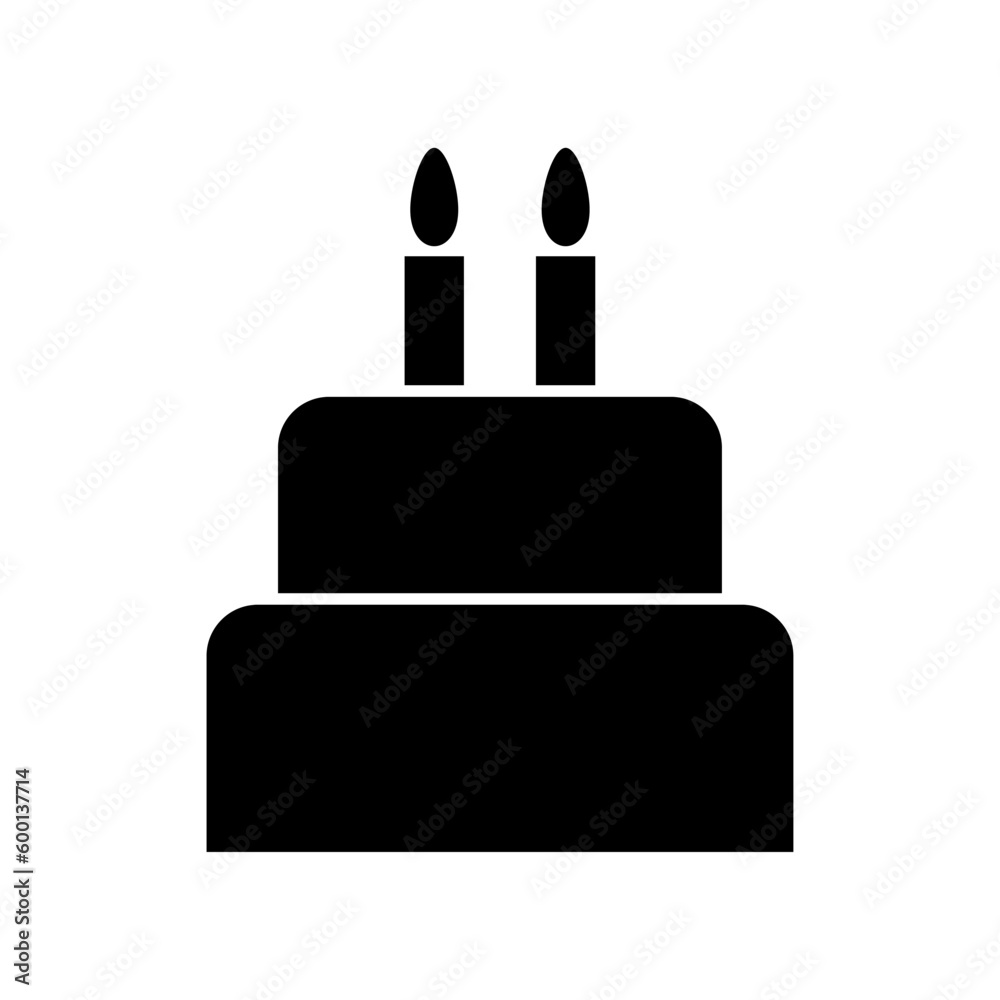 Sweet cake icon, bakery dessert food symbol, happy birthday day graphic vector illustration Sweet cake icon, bakery dessert food symbol, happy birthday day graphic vector illustration