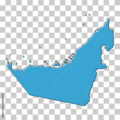 United arab emirates map icon, geography blank concept, isolated graphic background vector illustration