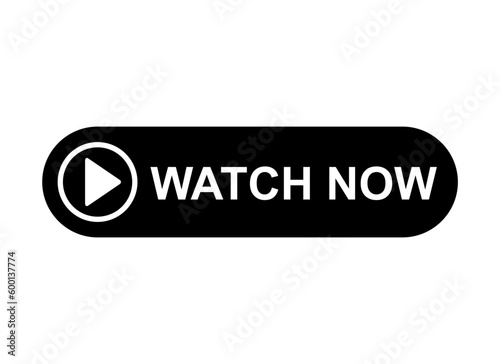 Watch now icon, website online button player symbol, play video vector illustration