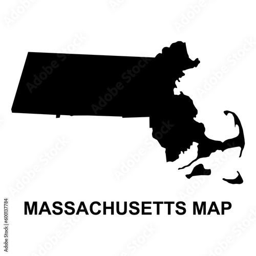 Massachusetts map shape, united states of america. Flat concept icon symbol vector illustration