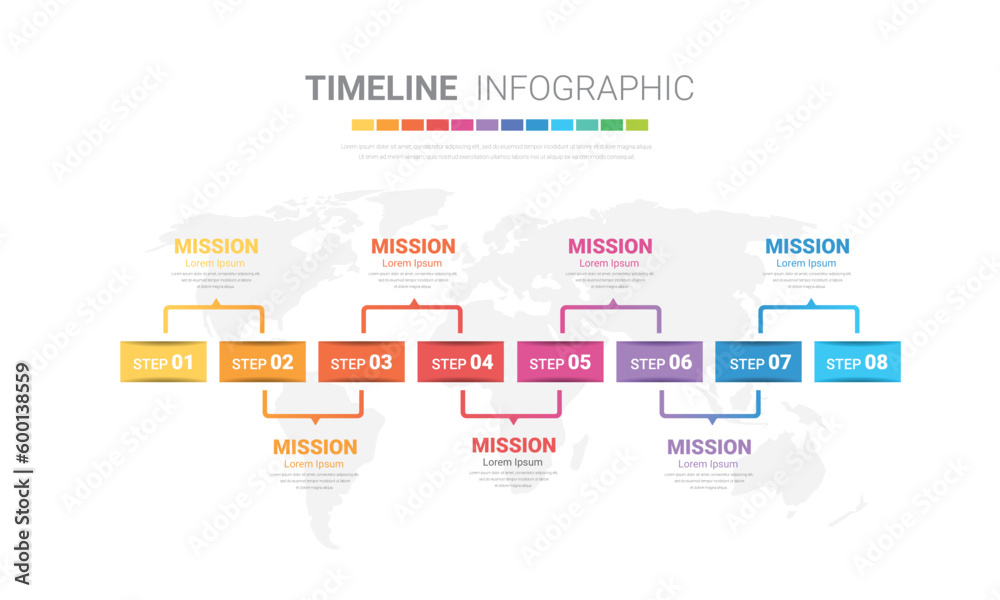 Infographic design template with numbers 8 option for Timeline, steps or processes. Infographic design template with numbers 8 option for Timeline, steps or processes.