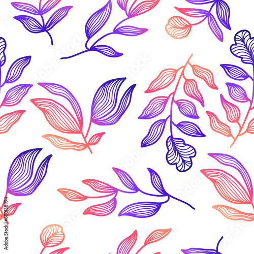 Exotic Seamless Floral Pattern with Colorful Gradient Style. Flower Motif. Suitable for Wallpaper, Wrapping Paper, Background, Fabric, Textile, Apparel, and Card Design