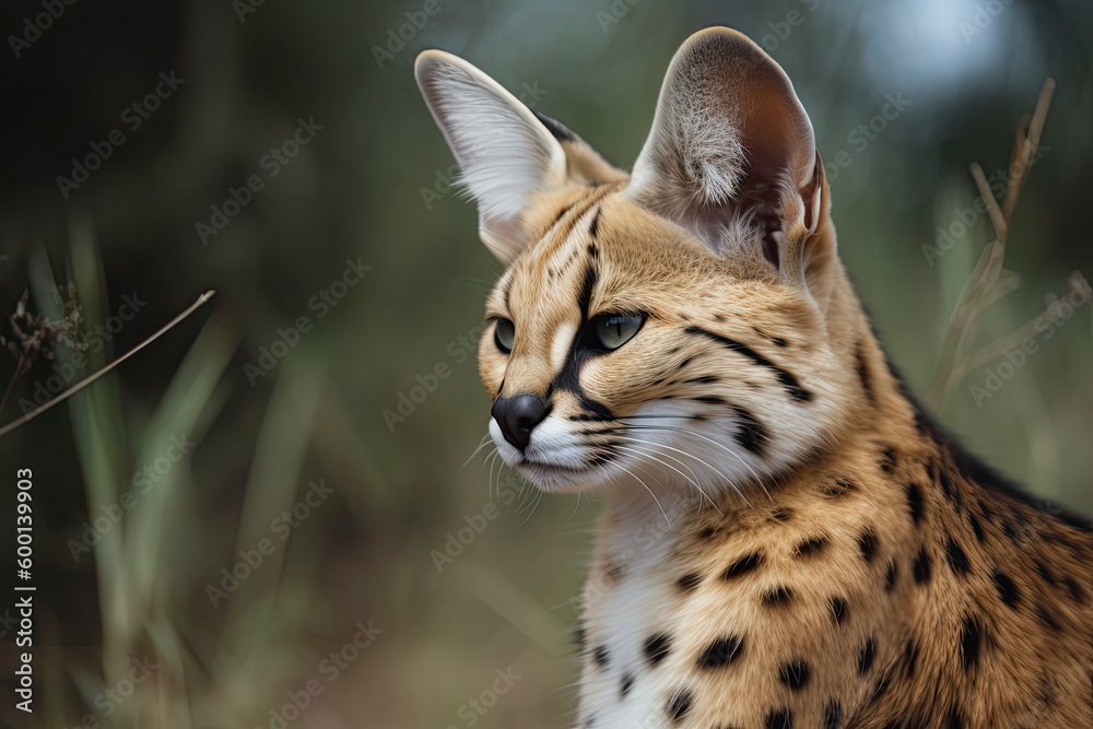 Serval, also known as Tierboskat or Leptailurus serval, is a wild cat that exists in Africa Serval, also known as Tierboskat or Leptailurus serval, is a wild cat that exists in Africa