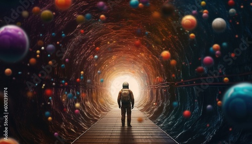 colorful stones, candy and astronaut, human, Generative Ai