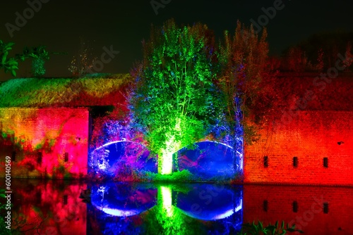 Citadel Jülich in the light and water reflection  photo