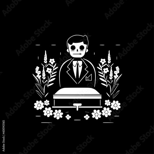 Funeral | Black and White Vector illustration