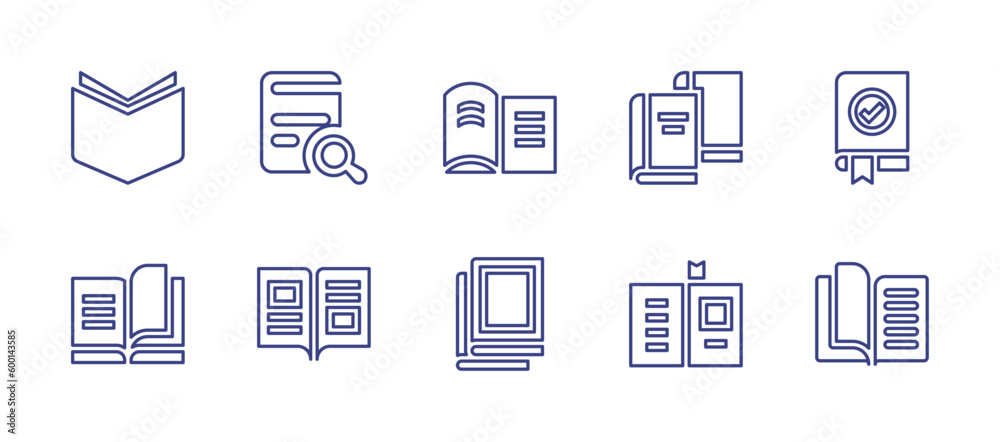 Literature line icon set. Editable stroke. Vector illustration. Containing library, book, books, learning.