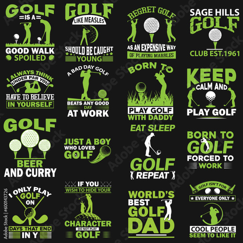 golf t shirt design bundle