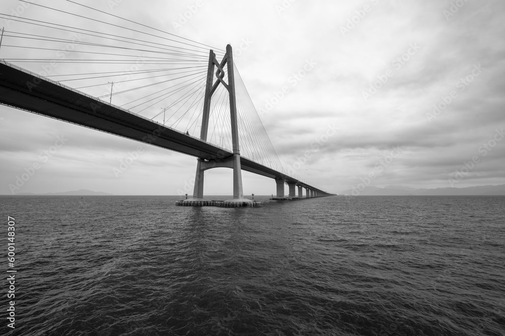 Obraz premium The Hong Kong-Zhuhai-Macao Bridge over the sea.