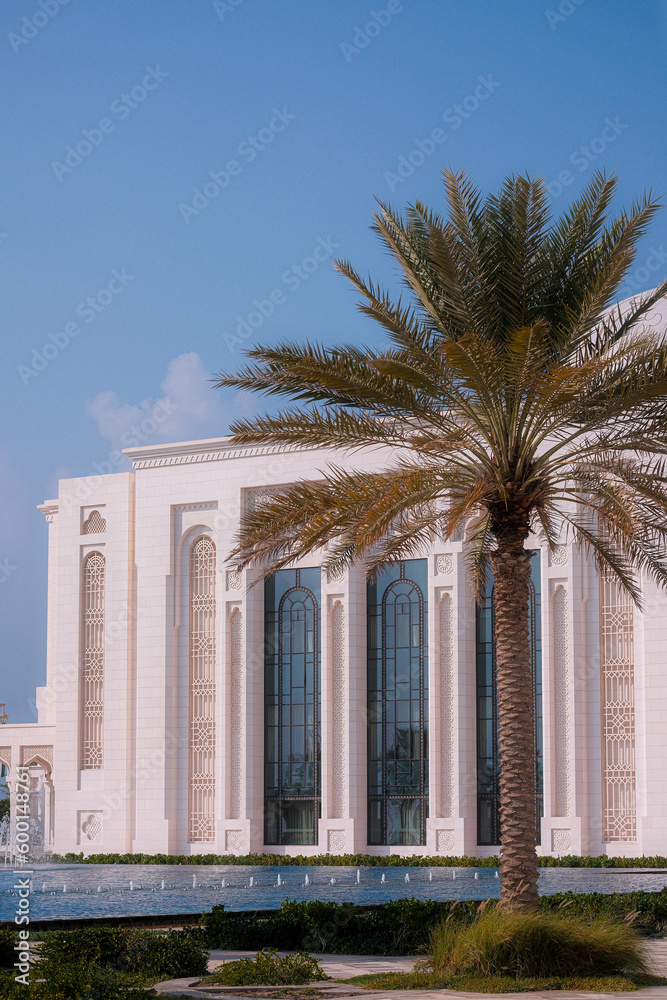 Abu Dhabi, Arab Emirates, Feb, 2023. Presidential Palace in sunny day in Abu Dhabi city in Arab Emirates