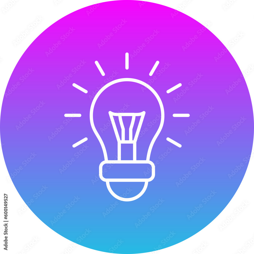 Lightbulb Gradient Circle Line Inverted Icon Lightbulb Gradient Circle Line Inverted Icon