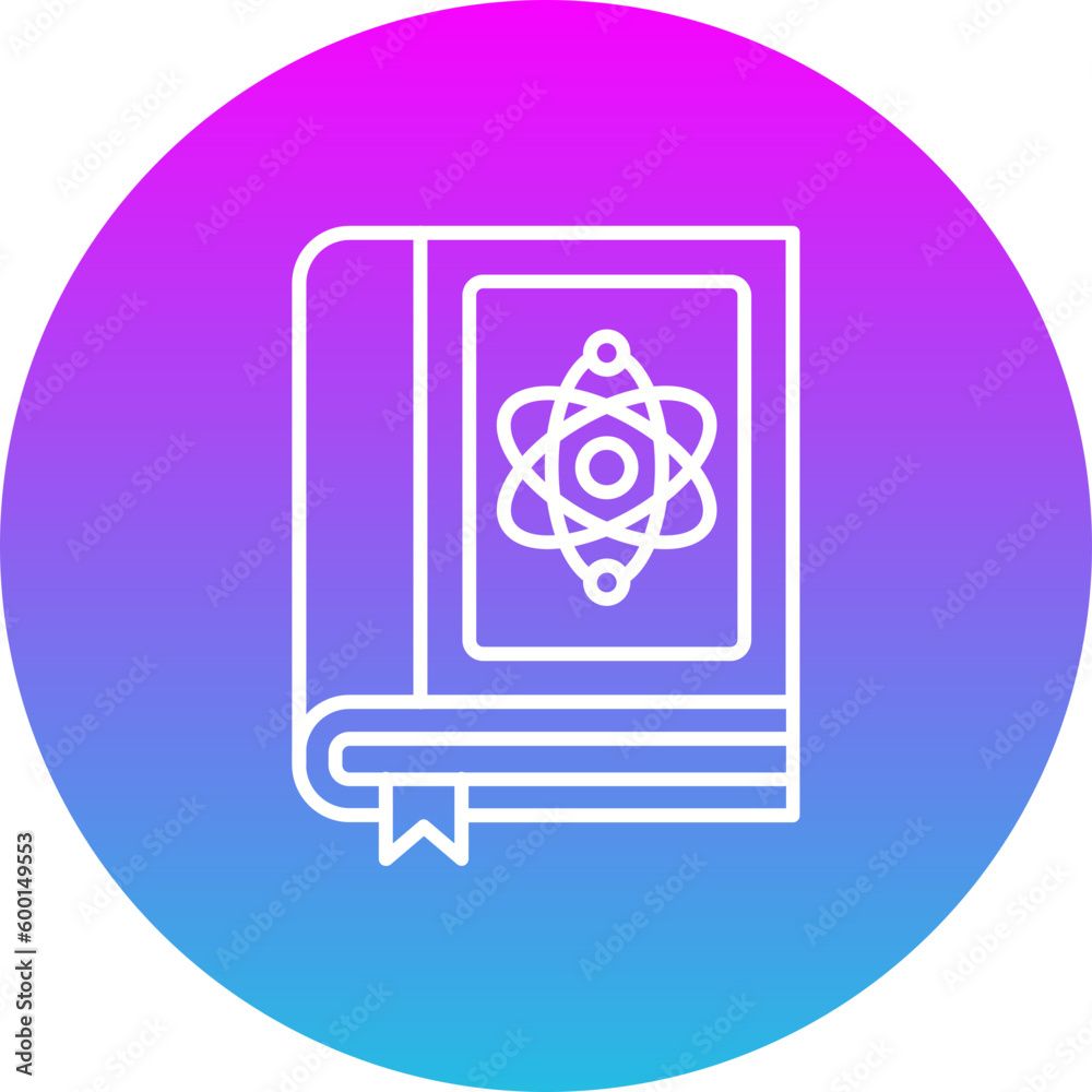 Physics Book Gradient Circle Line Inverted Icon Physics Book Gradient Circle Line Inverted Icon