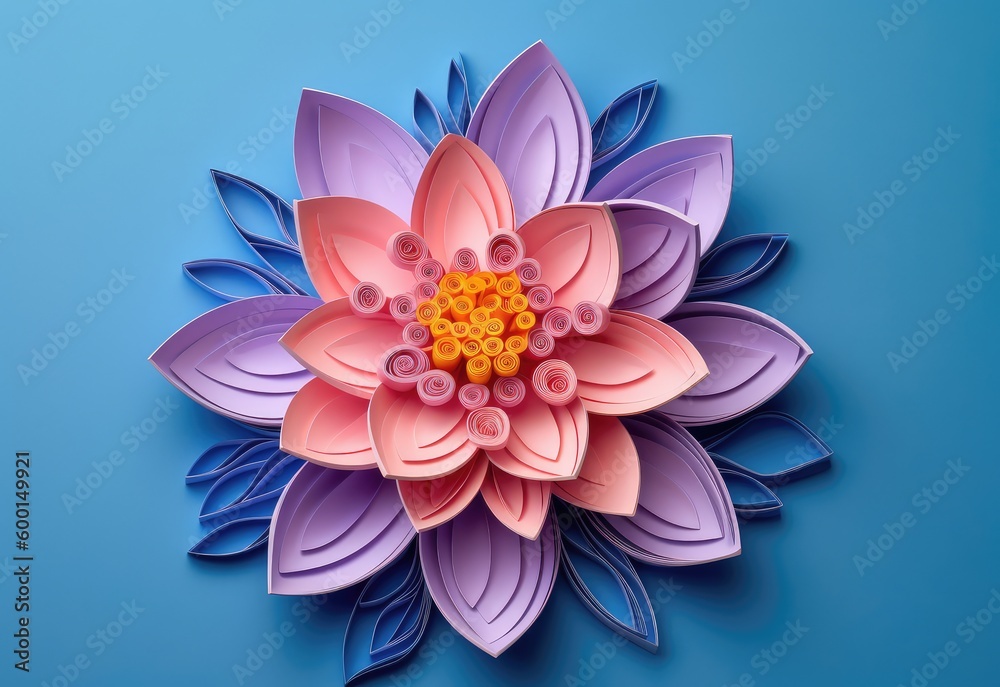 A beautiful Lotus flower . This wallpaper is suitable for interior mural painting wall art decor or 3D backgound. AI