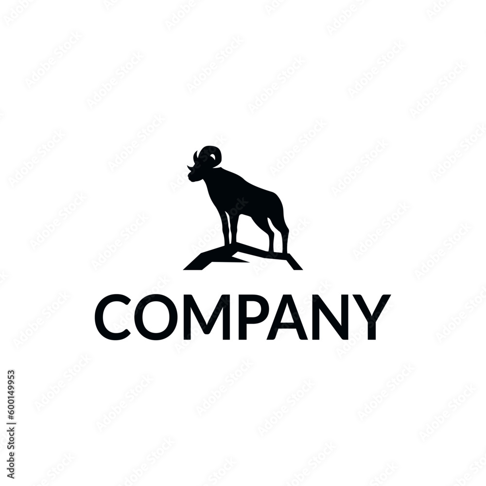 sheep ram logo icon vector illustration