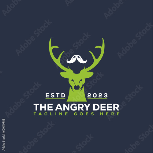 the angry deer logo, animal logo, versatile and business logo design.
