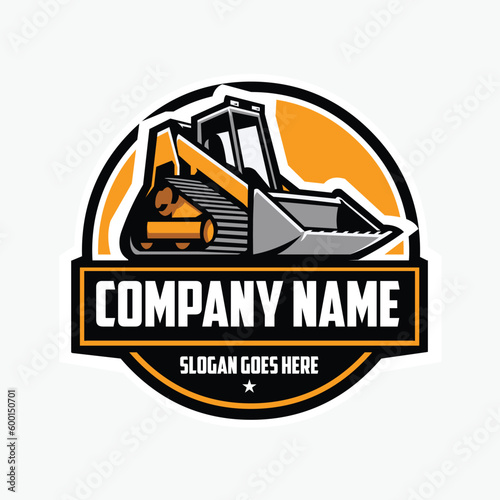 Skid Steer Loader Company Circle Emblem Logo Vector Design