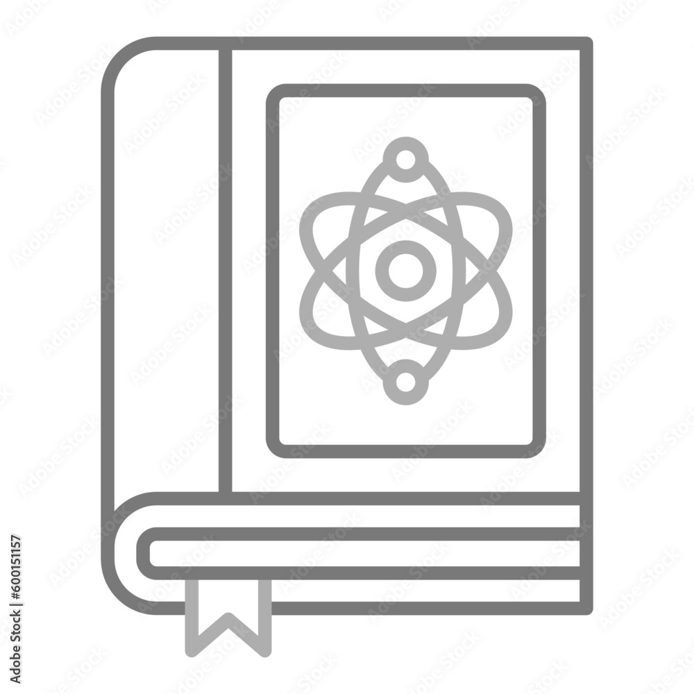 Physics Book Greyscale Line Icon Physics Book Greyscale Line Icon