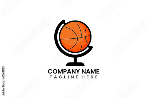 Flat globe travel sport logo icon template vector design illustration