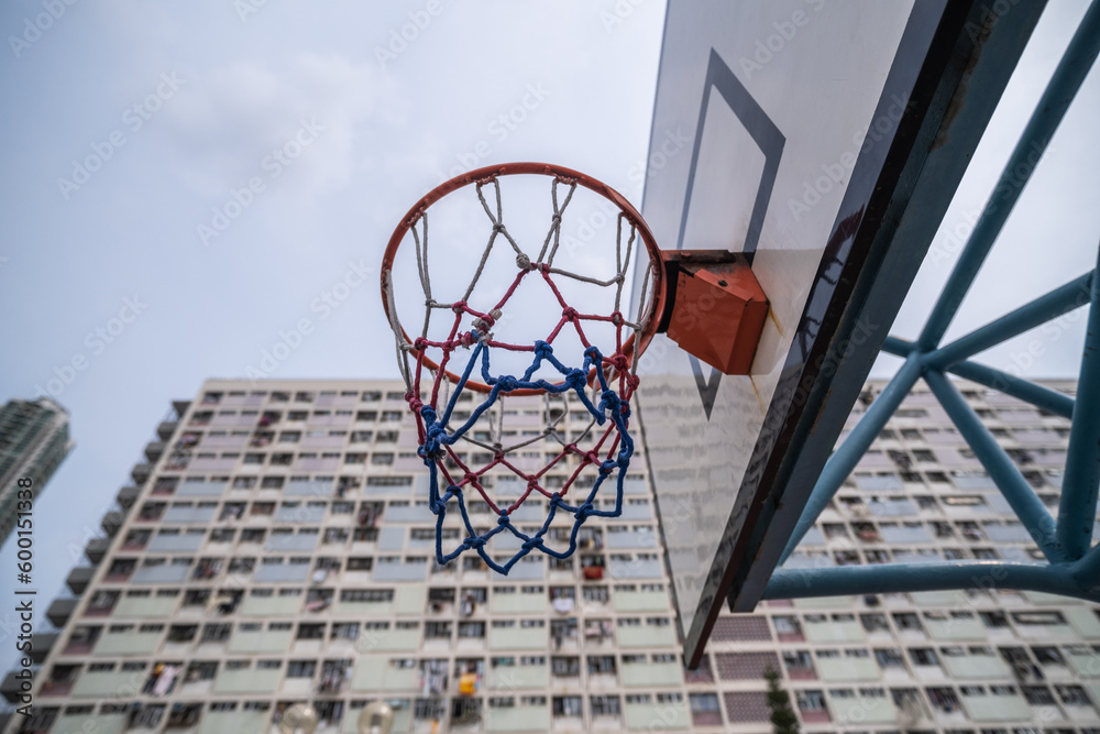 Choi Hung Estate Rooftop Basketball Court located on Car Park building. Now It is a photogenic and has become a tourism hot-spot in Kowloon, Hong Kong