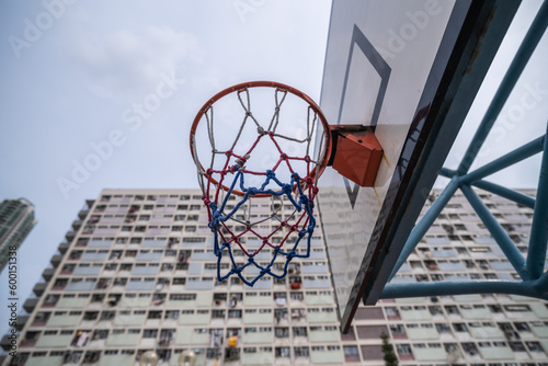 Canvas Print Choi Hung Estate Rooftop Basketball Court located on Car Park building