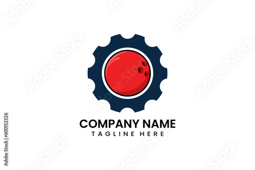Flat gear mechanical engineering sport logo icon template vector design illustration