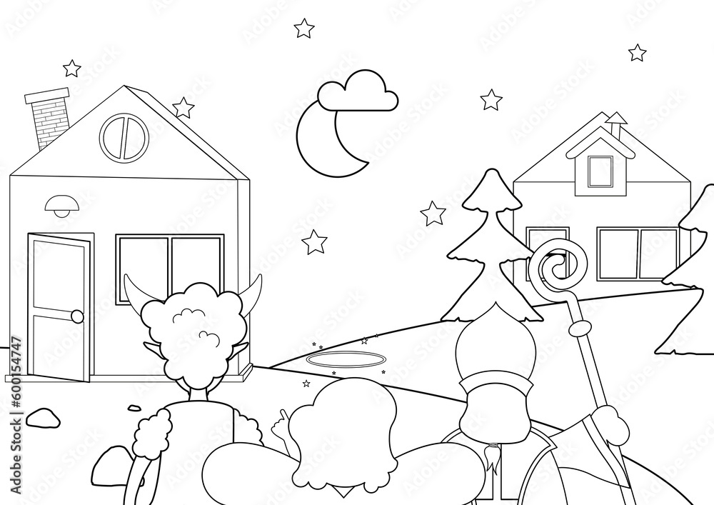 children's coloring books - devil, angel and Santa Claus children's coloring books - devil, angel and Santa Claus