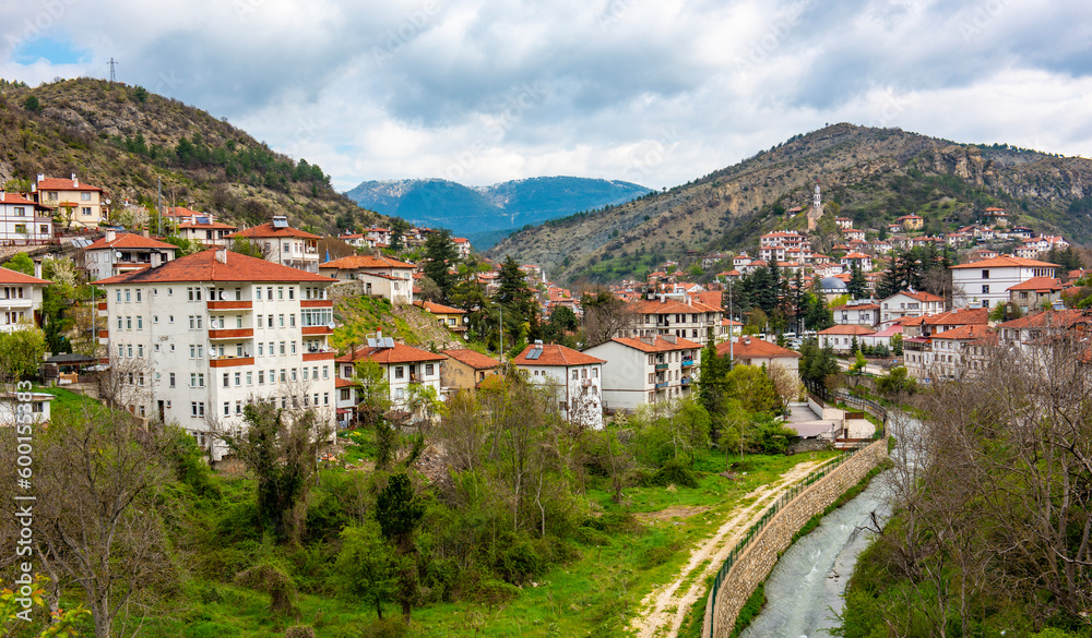 Fototapeta premium Goynuk District of Bolu, Turkey. Beautiful Goynuk view with historical houses.