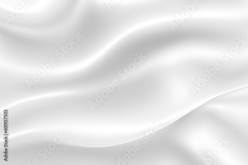 White and grey satin fabric curves wave lines background texture for web design , banner , business concept.