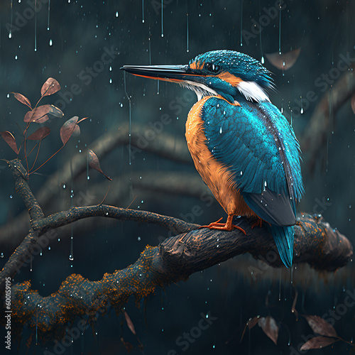 picture of common kingfisher perched on a branch