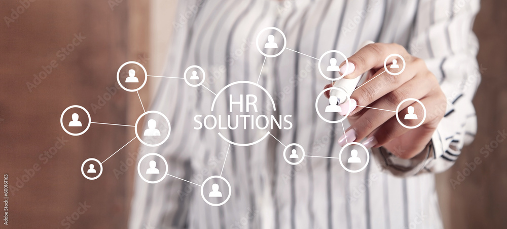 Concept of HR Solutions. Human Resources. Business Concept of HR Solutions. Human Resources. Business