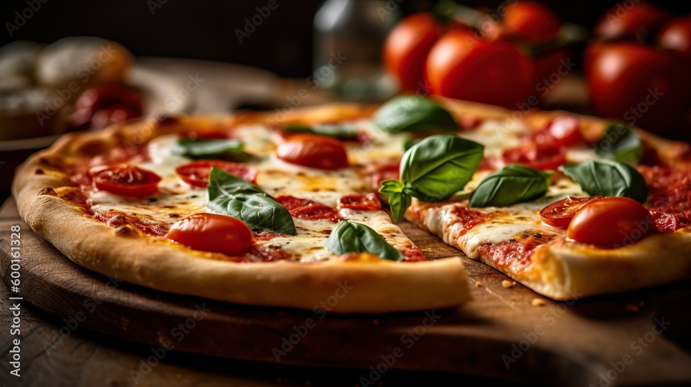 Delicious Italian Pizza served on a Plate