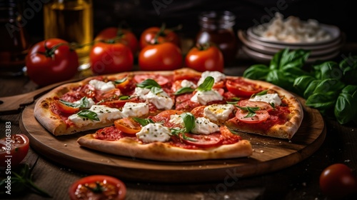 Delicious Italian Pizza served on a Plate