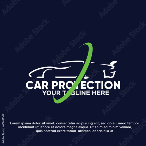 Car Protection logo with Circle element premium vector
