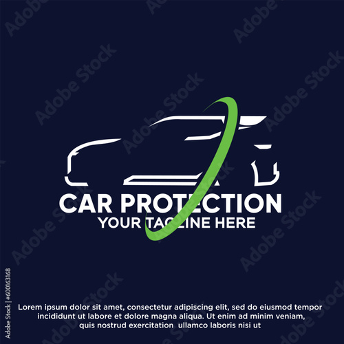 Car Protection logo with Circle element premium vector