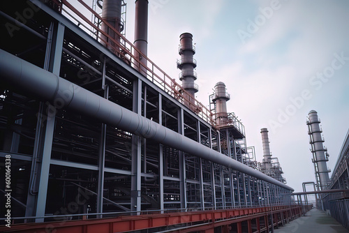 Petrochemical Plant Pipeline. AI technology generated image