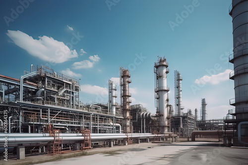 Petrochemical Plant Pipeline. AI technology generated image