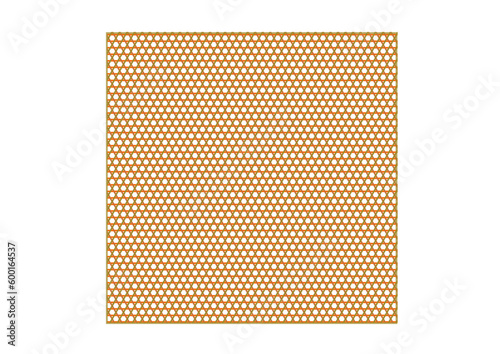  interessante quadratische fläche mit einem braunen hexagonalen gitter gefüllt, modern art,