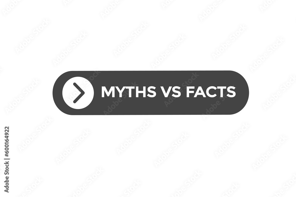 myths vs facts vectors.sign label bubble speech myths vs facts Stock