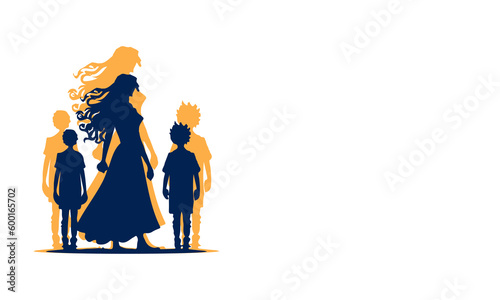 vector world refugee day with family illustration and copy space for your text