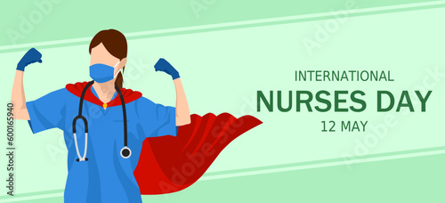 International Nurses Day. Vector illustration. Suitable for Poster, Banners, campaign and greeting card. 