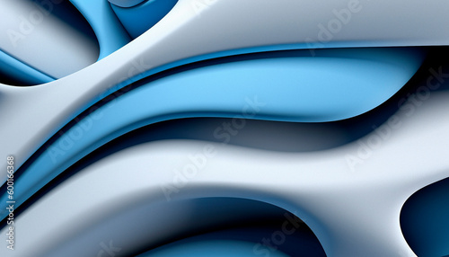 abstract background in the form of blue and white waves. High quality Generative AI